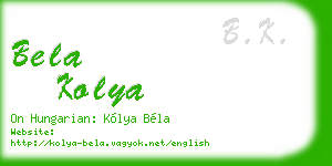 bela kolya business card